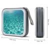 Ouyniei Blue Aqua Pool Water CD Case Binder for Travel Car DVD Storage Case DVD Storage Bag with Handles Cover CD Storage Binder for Blu-ray Movie Music Audio Disks 40 Disc Units view 2