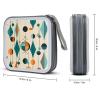 Ouyniei Mid Century Geometric CD Case Binder for Travel Car DVD Storage Case DVD Storage Bag with Handles Cover CD Storage Binder for Blu-ray Movie Music Audio Disks 40 Disc Units view 2