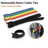 Cord Storage Organizer 100pcs Releasable Cable Organizer Ties Wire Management Nylon Cable Ties Reusable Loop Hoop Tape Straps Tie For Cable Management(Green,150mm x 100pcs) view 2