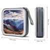 FekiLoot Alps Panorama CD Case 40 Capacity DVD Case Holder Portable Zipper CD Cases Holder Large Storage Disc Wallet Bag Hard Plastic DVD Cases for Car Home Travel view 2