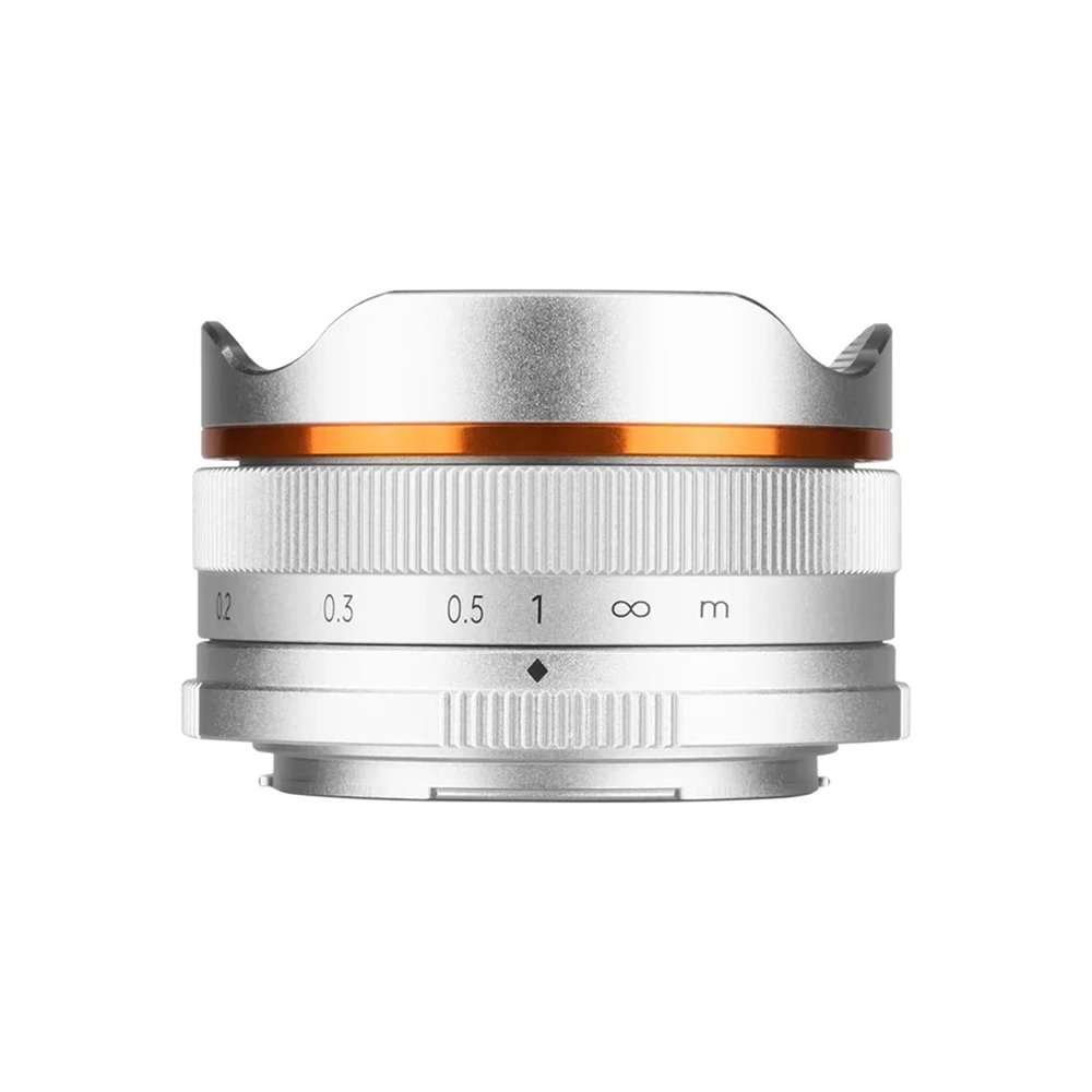 Lens Compatible for Sony E-Mount 10mm F5.6 Fisheye APS-C Manual Focus Lens(Silver,XF)