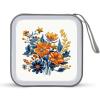 FekiLoot Embroidered Flower Pattern CD Case 40 Capacity DVD Case Holder Portable Zipper CD Cases Holder Large Storage Disc Wallet Bag Hard Plastic DVD Cases for Car Home Travel view 1