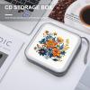 FekiLoot Embroidered Flower Pattern CD Case 40 Capacity DVD Case Holder Portable Zipper CD Cases Holder Large Storage Disc Wallet Bag Hard Plastic DVD Cases for Car Home Travel view 4