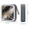 Ouyniei Black White Gold Foil Marble CD Case Binder for Travel Car DVD Storage Case DVD Storage Bag with Handles Cover CD Storage Binder for Blu-ray Movie Music Audio Disks 40 Disc Units view 2