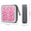 FekiLoot Pink Ribbon Pattern CD Case 40 Capacity DVD Case Holder Portable Zipper CD Cases Holder Large Storage Disc Wallet Bag Hard Plastic DVD Cases for Car Home Travel view 2
