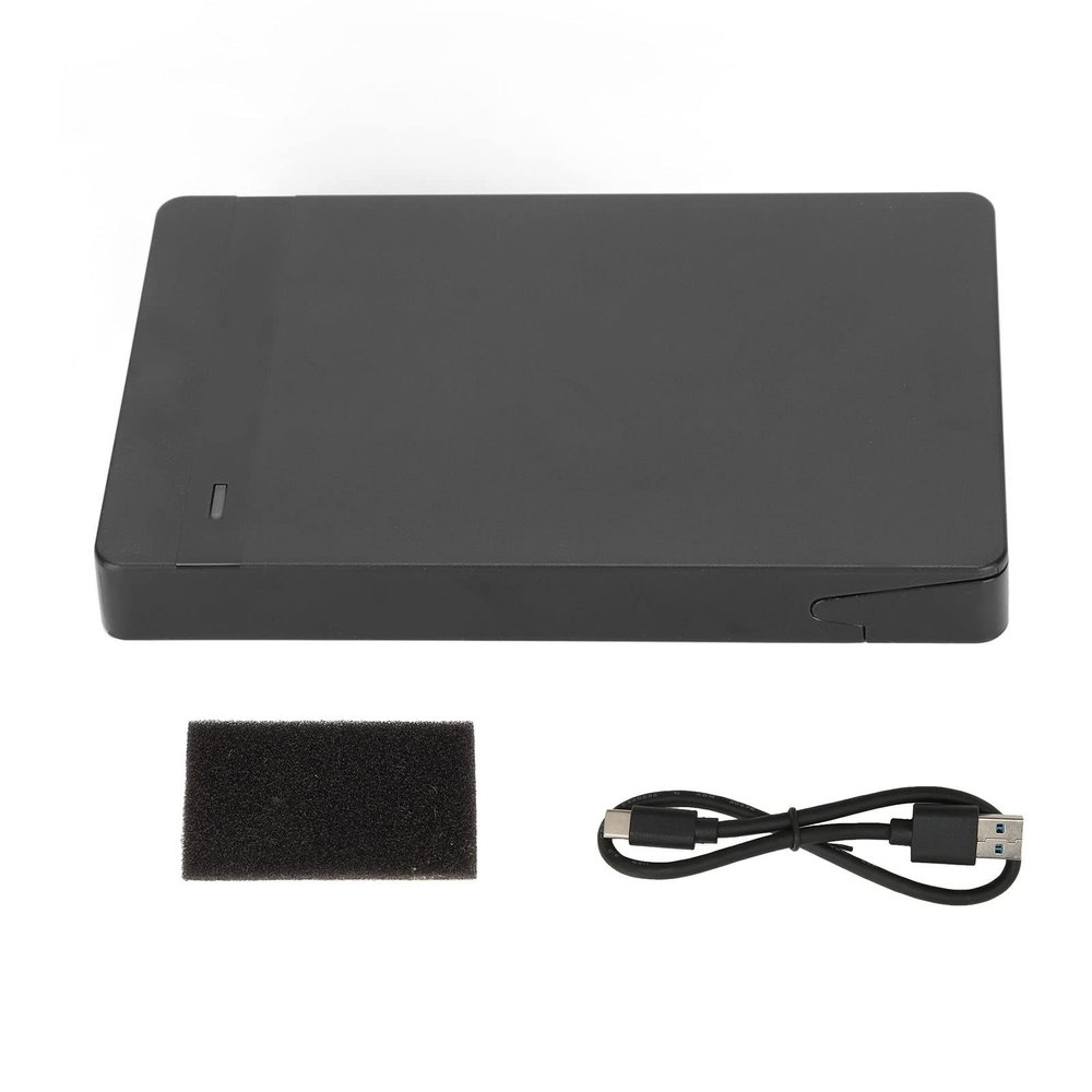 Aumotop Portable USB3.1 Hard Drive Enclosure with 10Gbps Transmission for Efficient Data Transfer, Plug and Play Design for Easy Use WindowsLinux Users (Black)