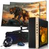 HP Half Light Gaming PC Desktop Computer  AMD Pro A10-9700,GT 1030 Graphics,16GB RAM,1TB SSD,Dual 27 Inch Curved Monitor,RGB Keyboard with AI Copilot,Mouse,WiFi,RGB Headphone,Windows 11(Renewed) view 1