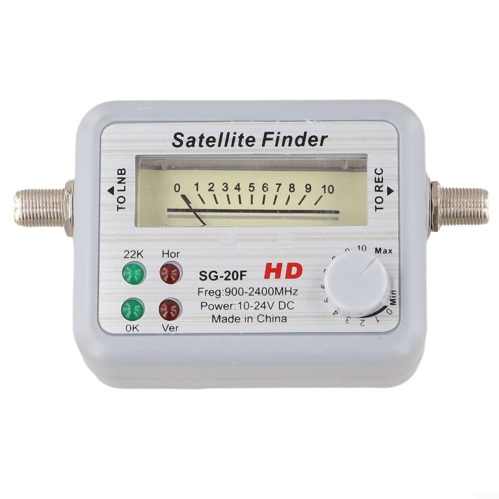 for Satellite for Finder Digital Signal Meter 950-2150MHz with Audio Tone and Illuminated Display, for LNB Directional Alignment for TV and Dish Network, White