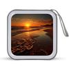 FekiLoot Orange Sunrise Beach CD Case 40 Capacity DVD Case Holder Portable Zipper CD Cases Holder Large Storage Disc Wallet Bag Hard Plastic DVD Cases for Car Home Travel view 1