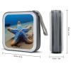 FodPand Blue Sea Star CD Case 40 Capacity CD Holder Organizer Portable Zipper DVD Collection Storage Bag Compact Cases Storage Binder Plastic Holder Disc Car Home Travel view 2
