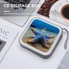 FodPand Blue Sea Star CD Case 40 Capacity CD Holder Organizer Portable Zipper DVD Collection Storage Bag Compact Cases Storage Binder Plastic Holder Disc Car Home Travel view 4