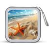 FekiLoot Sea Beach Starfish CD Case 40 Capacity DVD Case Holder Portable Zipper CD Cases Holder Large Storage Disc Wallet Bag Hard Plastic DVD Cases for Car Home Travel view 1
