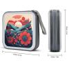 FekiLoot Sunrise And Flowers CD Case 40 Capacity DVD Case Holder Portable Zipper CD Cases Holder Large Storage Disc Wallet Bag Hard Plastic DVD Cases for Car Home Travel view 2