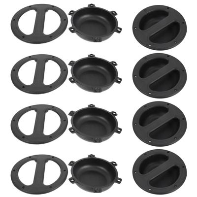 POPETPOP 8Pcs Recessed Speaker Handles Flush Mount Replacement Pulls for Portable Speaker Cabinets Heavy Duty ABS Black Handle Set for Audio Repair and Installation