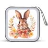 FodPand Bunny Rosette CD Case 40 Capacity CD Holder Organizer Portable Zipper DVD Collection Storage Bag Compact Cases Storage Binder Plastic Holder Disc Car Home Travel view 1
