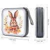 FodPand Bunny Rosette CD Case 40 Capacity CD Holder Organizer Portable Zipper DVD Collection Storage Bag Compact Cases Storage Binder Plastic Holder Disc Car Home Travel view 2
