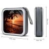 FekiLoot Dusk Tropical Beach Palm CD Case 40 Capacity DVD Case Holder Portable Zipper CD Cases Holder Large Storage Disc Wallet Bag Hard Plastic DVD Cases for Car Home Travel view 2