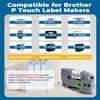 12mm 0.47 Laminated White Tape Replacement for Brother TZe-231 Tze231 Label Maker Tape P-Touch TZ TZe 231 1/2" for PT-D220 D210 H110 D200 D400 1280 D610BT Black on White TZE231 Label Refills, 6-Pack view 2
