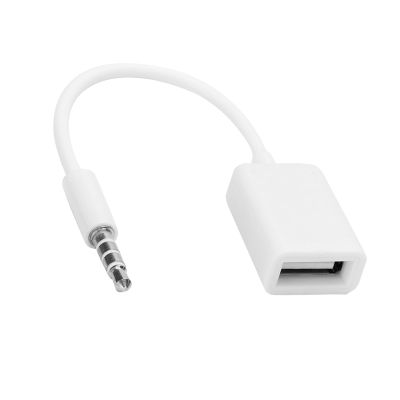 Aumotop 3.5mm Jack to USB Female Adapter Cable for Car Audio with WaterResistant PVC Outer Tube