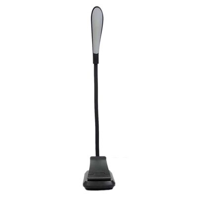 DONFAMDS LED USB Rechargeable Reading Clip Lamp Eye-Care Book Light Flexible Clip-On Reading Lamp for Students and Travel, Black