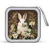 FodPand A Beautiful White Rabbit CD Case 40 Capacity CD Holder Organizer Portable Zipper DVD Collection Storage Bag Compact Cases Storage Binder Plastic Holder Disc Car Home Travel view 1