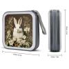 FodPand A Beautiful White Rabbit CD Case 40 Capacity CD Holder Organizer Portable Zipper DVD Collection Storage Bag Compact Cases Storage Binder Plastic Holder Disc Car Home Travel view 2