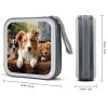 FekiLoot Cute Dogs Animal CD Case 40 Capacity DVD Case Holder Portable Zipper CD Cases Holder Large Storage Disc Wallet Bag Hard Plastic DVD Cases for Car Home Travel view 2