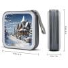 FekiLoot Christmas Winter Happy Scene CD Case 40 Capacity DVD Case Holder Portable Zipper CD Cases Holder Large Storage Disc Wallet Bag Hard Plastic DVD Cases for Car Home Travel view 2