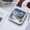 FekiLoot Christmas Winter Happy Scene CD Case 40 Capacity DVD Case Holder Portable Zipper CD Cases Holder Large Storage Disc Wallet Bag Hard Plastic DVD Cases for Car Home Travel view 4
