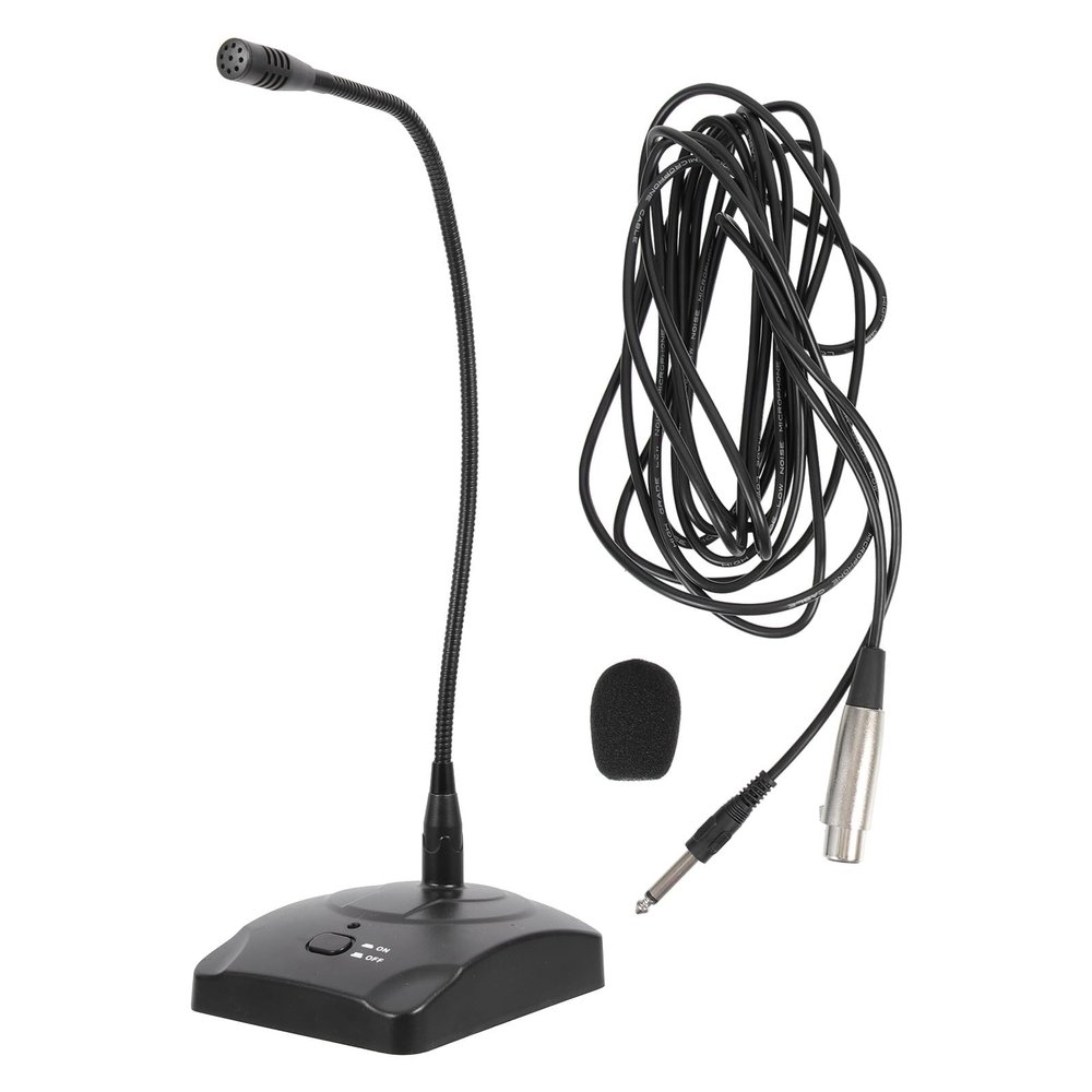 Uonlytech Wired Conference Microphone Adjustable Gooseneck Condenser Mic 5M Cable Desktop Computer Accessory High Sensitivity for Online Meetings and Streaming