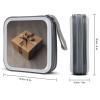 FekiLoot Brown Gift Box CD Case 40 Capacity DVD Case Holder Portable Zipper CD Cases Holder Large Storage Disc Wallet Bag Hard Plastic DVD Cases for Car Home Travel view 2