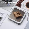 FekiLoot Brown Gift Box CD Case 40 Capacity DVD Case Holder Portable Zipper CD Cases Holder Large Storage Disc Wallet Bag Hard Plastic DVD Cases for Car Home Travel view 4