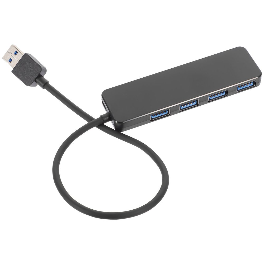 BESPORTBLE USB 3.0 Hub 4 Ports Data Splitter Portable USB Expansion Adapter for Laptop Notebook PC Black 25Cm Cable