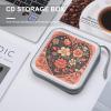 FekiLoot Heart with Flowers CD Case 40 Capacity DVD Case Holder Portable Zipper CD Cases Holder Large Storage Disc Wallet Bag Hard Plastic DVD Cases for Car Home Travel view 4