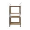 nU8kHd3 CD Storage Rack Open Wooden Vinyl Record Storage Rack Living Room Sofa Sideboard with Stainless Steel Bracket view 1