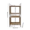nU8kHd3 CD Storage Rack Open Wooden Vinyl Record Storage Rack Living Room Sofa Sideboard with Stainless Steel Bracket view 2
