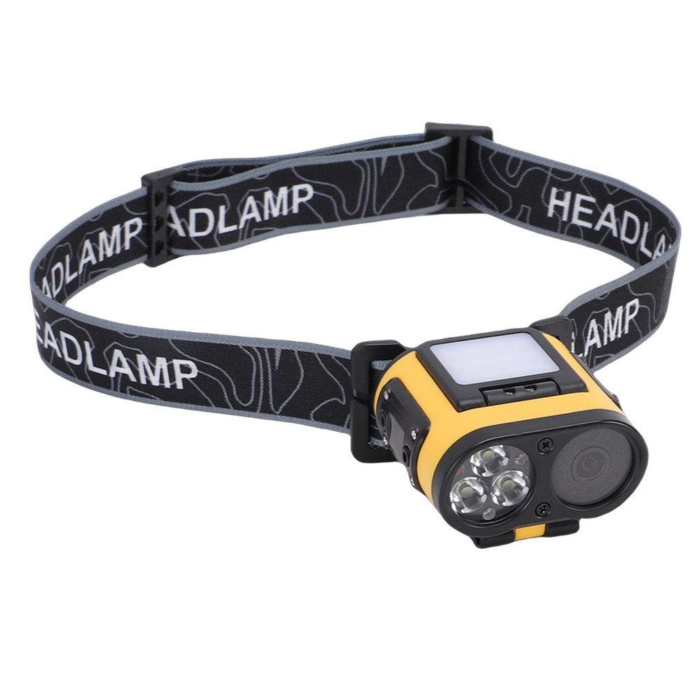 Bewinner Head Mounted Camera with Light, 2K HD WiFi Motion Detection Head Camera for Recording, Water Proof Wearable Video Cameras LED Headlamp for Night Outdoor Sports