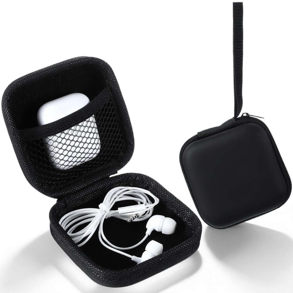 2 PCS Earbud Case, Compact and Durable Headphone Cases, Ear Bud Case, Mini-Portable Hard Shell EarbudsCase, EarphoneCase for Wired Earbuds