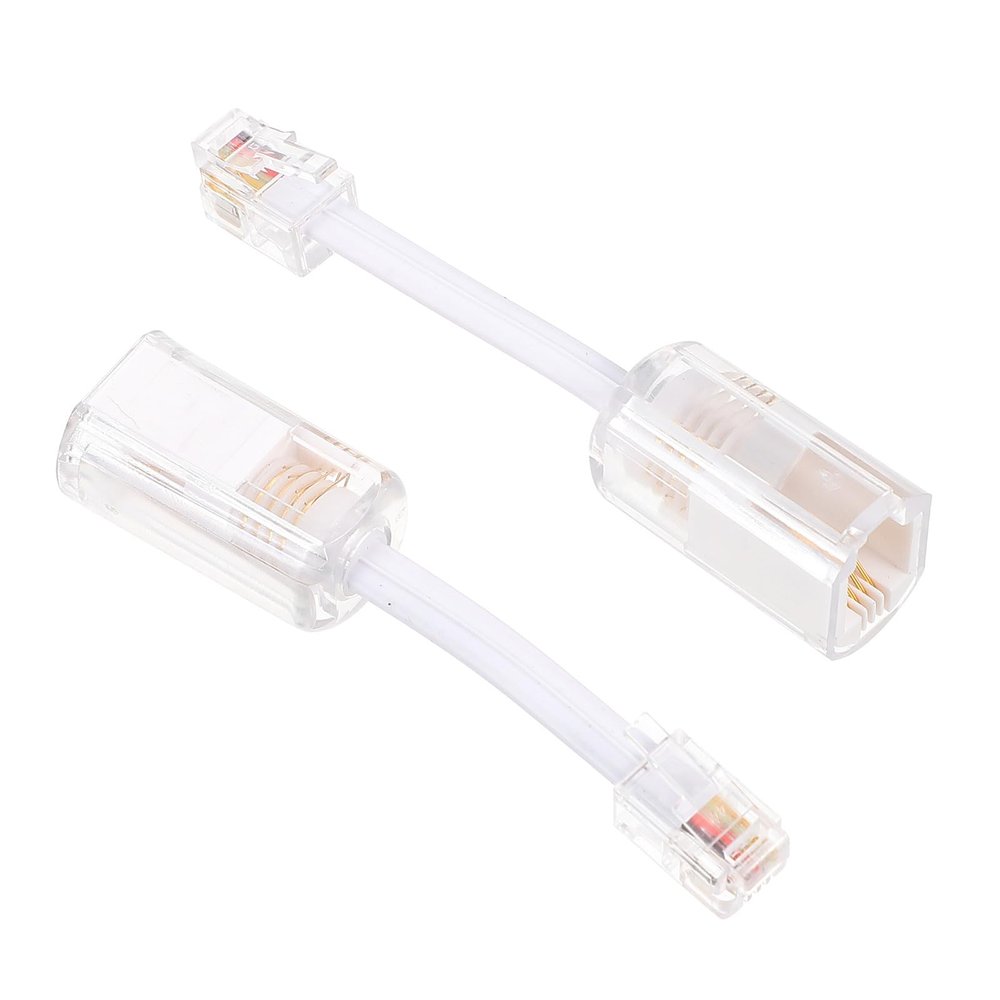 COHEALI Telephone Cable Detangler Rotating Anti-Swivel Adapter for Landline Phones, 2pcs White Rj9 Cord Untangler for Desk Phone Use