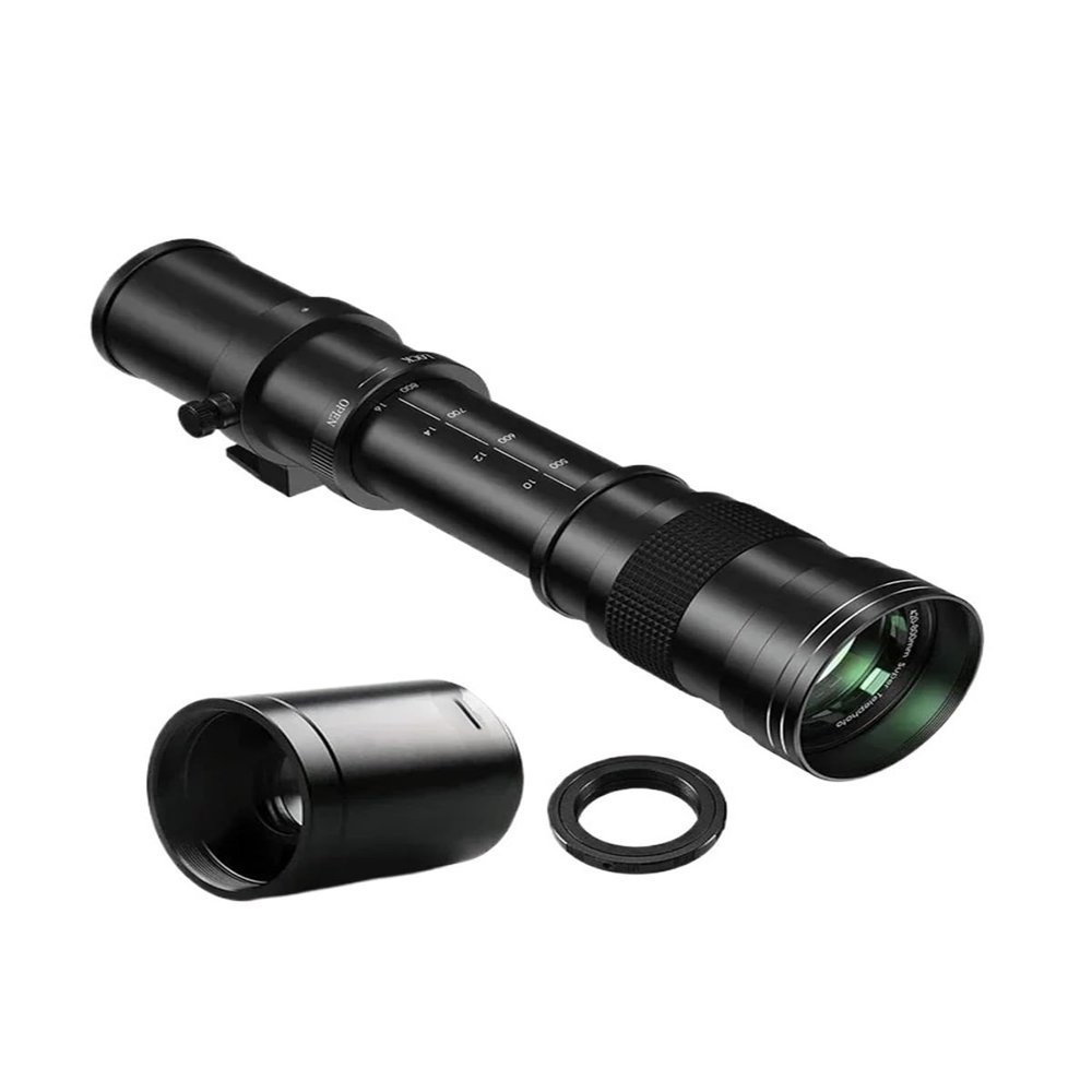 Lens Compatible for 420-800mm F8.3-F16 Full Frame Telephoto Lens with 2X Converter & T2 Mount(Black,A Mount)