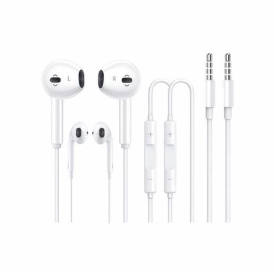 2 Pack Earbuds [Apple MFi Certified] Headphones Earphones with 3.5mm Wired in Ear Headphone Plug(Built-in Microphone & Volume Control) Compatible with iPhone,iPad,iPod,PC,MP3/4,Android -White