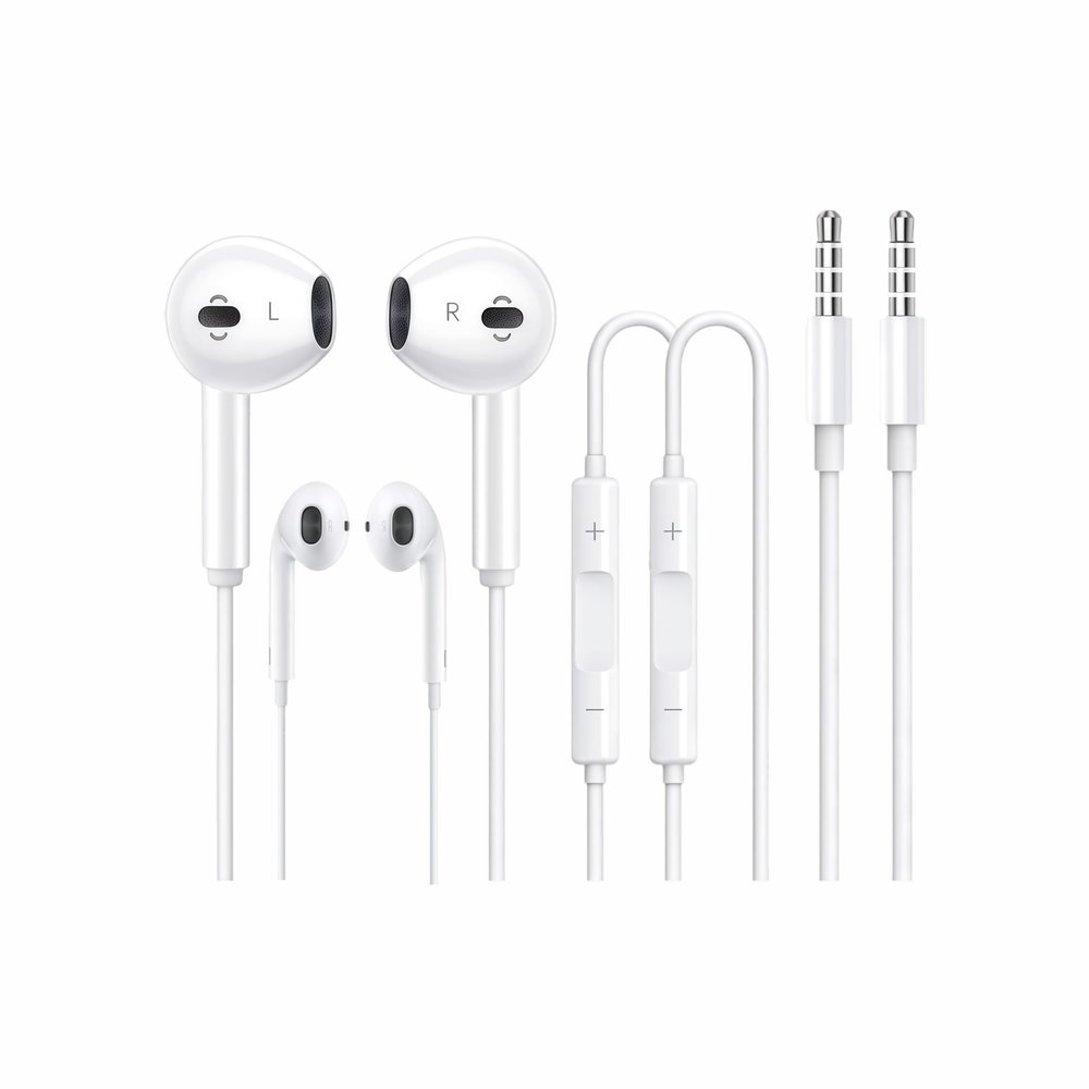 2 Pack Earbuds [Apple MFi Certified] Headphones Earphones with 3.5mm Wired in Ear Headphone Plug(Built-in Microphone & Volume Control) Compatible with iPhone,iPad,iPod,PC,MP3/4,Android -White