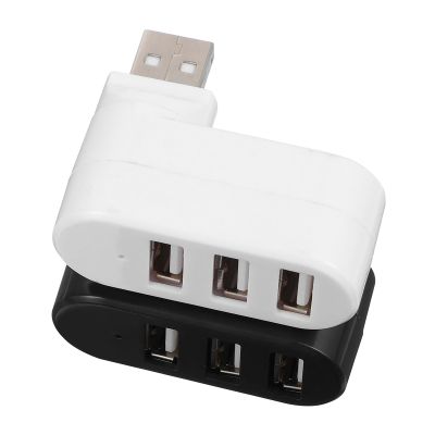 BESPORTBLE 2pcs USB 2.0 Hub 3 Ports Splitter Adapter for Laptop, Black and White Multi-Port USB Extension Cable for Data Transfer and Peripheral Expansion