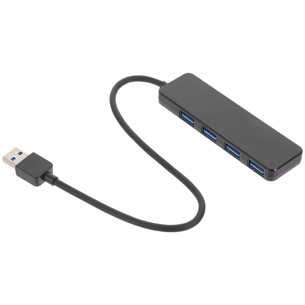 BESPORTBLE USB 3.0 Hub 4-Port Data Docking Station with 25Cm Cable for Laptop and Desktop, Multifunction USB Hub Dock Holder in Black, Computer Accessories for Fast Data Transfer