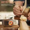 EWUROI Portable Wooden Mini Radios Retro Radio Speaker AUX Cable Play Desktop Vintage Player(D) view 3