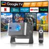 Smart Projector with Google TV, 4K Support Portable Mini Projector with Wifi and Bluetooth, Auto Focus & Obstacle Avoidance, TV Stick, 650 ANSI & Voice Control, HY350GT Home Theater Proyector Outdoor view 1