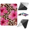 AdorableWhimsy Hibiscus Flower Case for iPad Pro 4th/3rd/2nd Gen (2022/2021/2020) 11 Inch Animal Print Aesthetic Design Y-Shaped Detachable Leather Cover Clear Hard Back Foldable Case view 1