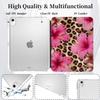 AdorableWhimsy Hibiscus Flower Case for iPad Pro 4th/3rd/2nd Gen (2022/2021/2020) 11 Inch Animal Print Aesthetic Design Y-Shaped Detachable Leather Cover Clear Hard Back Foldable Case view 2