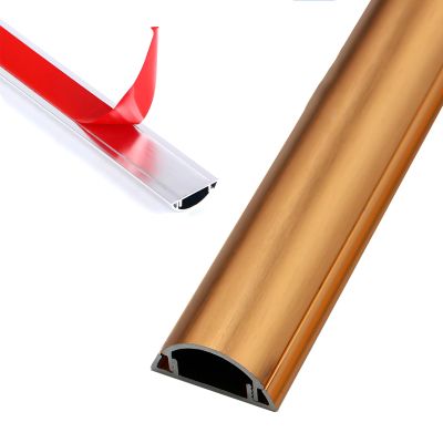 Aluminum Alloy Cord Cover for Wires On Floor Self Adhesive Cord Hider Floor Cable Management Wire Covers for Cords Protector Prevent Cable Trips(Gold,NO.2x100cm(39in))