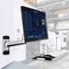 Ergonomic Single Arm Monitor Desk Mount w/Keyboard Tray,Non-Folding Black Stand for Single Screen,Adjustable Height & Tilt for Optimal Viewing view 4